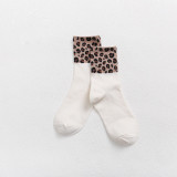 Wholesale Factory Leopard Crew Socks Women Socks Manufacturers Girls Socks