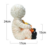 Halloween costume cute mummy pumpkin with lamp halloween decorations resin decor Garden home decoration