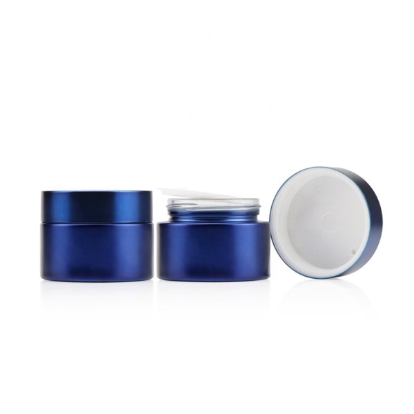 High quality 1fl oz 30 50 g straight sided cream containers body oil sample glass jars with aluminum cap