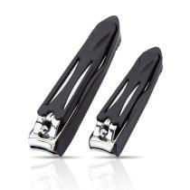 Black toenail finger nail clipper set with removerble cover