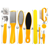Pedicure Kit Professional 9 in 1 edicure Set Stainless Steel Foot Rasp Foot Peel and Callus Clean Feet Dead Skin Tool Set