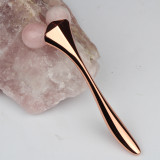 Beauty Metal Uplift V Face Rose Quartz 3d Face Massage Roller