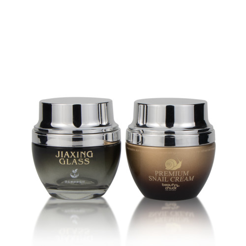 Custom logo 20 ml 30 ml 50 ml lotion container empty graduated cosmetic skincare cream black and gold jar with lids