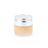 Premium 30 50 g orange face lotion jars empty round glass cosmetic containers for cosmetics with silver cap