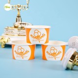 Frozen yogurt ice packaging ice cream containers cups size plastic with lid wholesale
