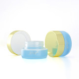 Luxury 30ml 50g 1 fl oz cosmetic packaging blue containers skincare cream black glass cream jar with lid