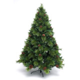 Popular  PVC and pine needle Artificial Xmas Tree with Decoration Metal Stand
