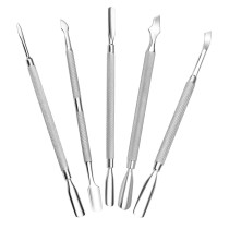 Hot sale low moq double sides stainless steel cuticle nail pusher