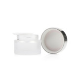 Vintage 1ounce 30ml 50 g empty round shape container face frosted lotion cream jars with silver caps