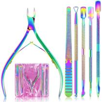 Cuticle Nipper and Pusher Set Nail Nippers Stainless Steel Cuticle Trimmer Cutter Dead Skin Remover Fingernails Care