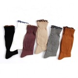 Wholesale Spring Japanese Sweet Girl Soild Color Ruffle Breathable Loose Socks
