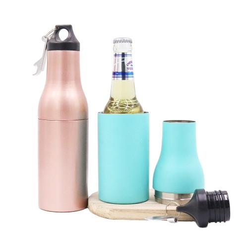 Wide Mouth For Beverage Double Wall Stainless Steel Vacuum Insulated Beer Can Bottle Cooler