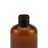 Biodegradable 220 250 g 10 fl oz empty amber skin care packaging plastic shampoo bottle with silver aluminum screw cap