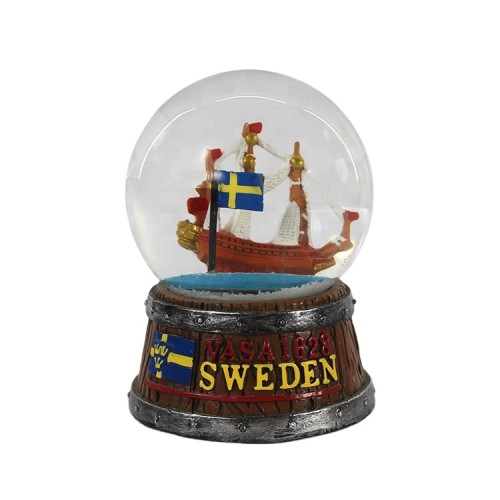Customized sweden vasa 1628 souvenirs snow ball