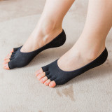 Women cotton ankle socks open toe five finger socks summer breathable invisible socks wholesale factory