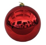 2022 Amazon hot sale yiwu shuangyuan 30cm big Hot sale Large plastic Christmas Ball shiny red color for holiday decoration