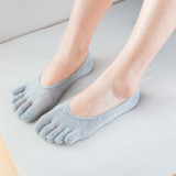 Women cotton ankle socks open toe five finger socks summer breathable invisible socks wholesale factory