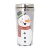 Christmas Gifts Hot Sell Snowman BPA Free 15oz Stainless Steel Coffee Cup Wide Mouth Insulated Water Tumbler With Lid Outdoor