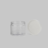 1 oz 2 oz 3 oz 4 oz 6 oz 8 oz Clear Food Grade PET Straight Sided Plastic Container Jars With Smooth White Screw Caps