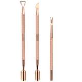 Rose gold Stainless Steel Cuticle Pusher Triangle Nail Polish Remover Cuticle Fork