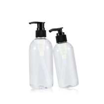 Wholesale 30 50 80 100 200 250 300 500 ml transparent lotion soap gel packaging flat round plastic pump shampoo bottle
