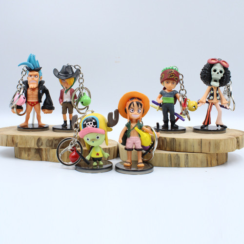 6 Styles Hand-made Luffy One Piece Anime Figure Naruto Keychain For Decorative Ornament
