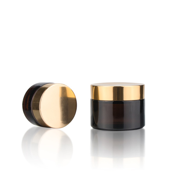 5 10 15 20 25 30 50 100 g empty wide mouth face cream container amber glass cosmetic jar with metal cap