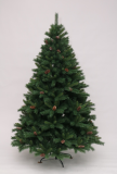 210cm wholesale High Quality Artificial Christmas Tree with pine cone red berry and snow glitter