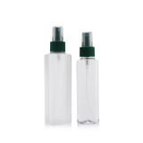 Cute 80g 100ml 4 5 fl oz empty pet cosmetic container clear plastic spray square bottle with fine mist pump