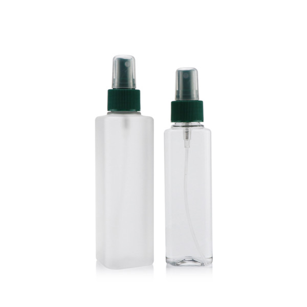 Cute 80g 100ml 4 5 fl oz empty pet cosmetic container clear plastic spray square bottle with fine mist pump