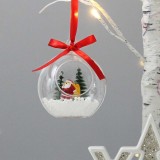 12CM Christmas plastic openable decoration ball with santa tree in it christmas gift