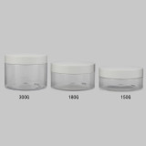 Eco-friendly 1 2 3 4 oz clear transparent wide mouth pet cosmetic cream jar 80ml plastic dry herbs weed jar with plastic lid