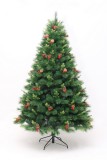 Green Christmas tree with pine cone bullet+round tip Home decoration