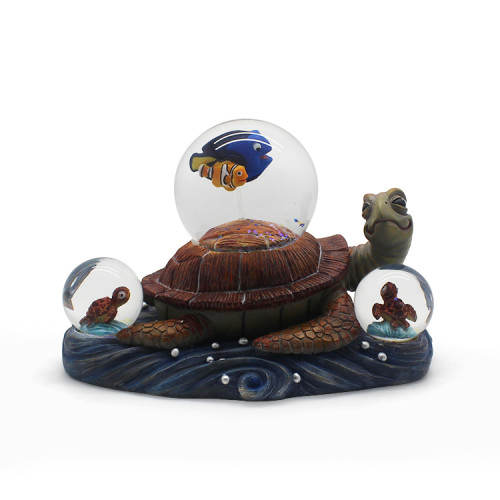 Resin animal marine crafts sea turtle snow globe