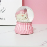 Custom resin 80mm snow globe kawaii pig water ball