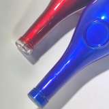 750ml red blue electroplated Champagne  Wine glass bottle with cork