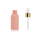 Luxury 30 ml 1 ounce empty beard oil packaging serum pet pink dropper pippete bottles with thin tip head drop