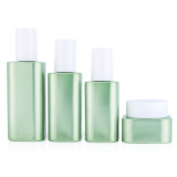 Custom 40 g 40 80 120 ml face lotion square container pink glass jar cosmetic packaging for eye cream with lids