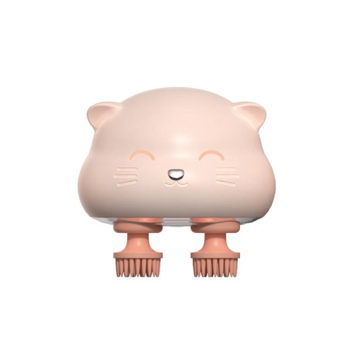 Trending Products 2021 New Arrivals Cute Cat Pink Head Massager Wholesale Waterproof Electric Recharable Scalp Massager