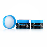 Cheap flat blue color plastic candle jars glass with box for cream hemp in bulk with plastic lid