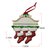 custom shape  Hanging mini resin personalized baby Christmas tree Ornaments