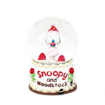 Personalizedl small christmas animal snow globe with music