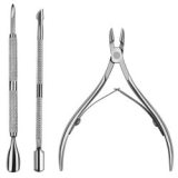 3 in 1 cuticle nipper nail cutter pliers stainless steel