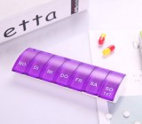 Wholesale Stock Small Order One Week Mini Pill Box Portable Weekly Pill Storage Cases