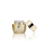 Unique 30 50 g 1 oz empty gold facial cream containers cosmetic glass jar eco gold  for cosmetic cream with plastic caps