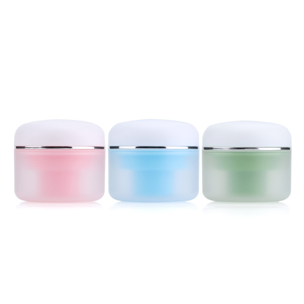 unique wholesale round pink blue green 15g 30g plastic cosmetics jar for cream