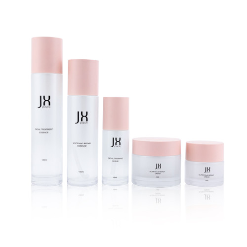 30 ml 50 80 g empty cylinder skin care cosmetics bottles and jars eye gel glass round cream white jars with pink lids