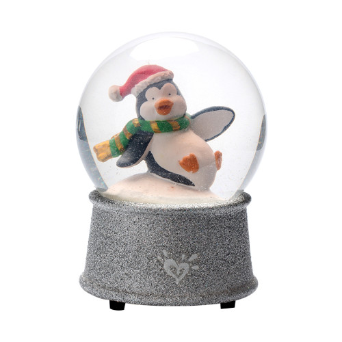 Christmas penguin with snow ball music