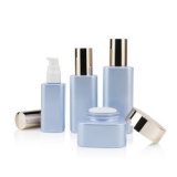 Custom 40 g 40 80 120 ml face lotion square container pink glass jar cosmetic packaging for eye cream with lids