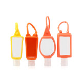 Eco friendly 30ml 1oz  portable mini size PET water free hand wash small sanitizer liquid bottles with silicone holder